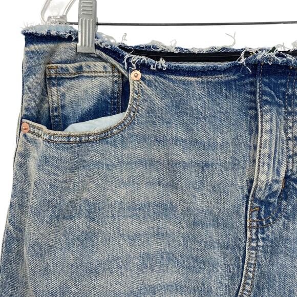 NEW WILD FABLE Low Rise Denim Midi Skirt Blue Size 10 Slit Hem Boho Chic Y2K - Picture 5 of 9